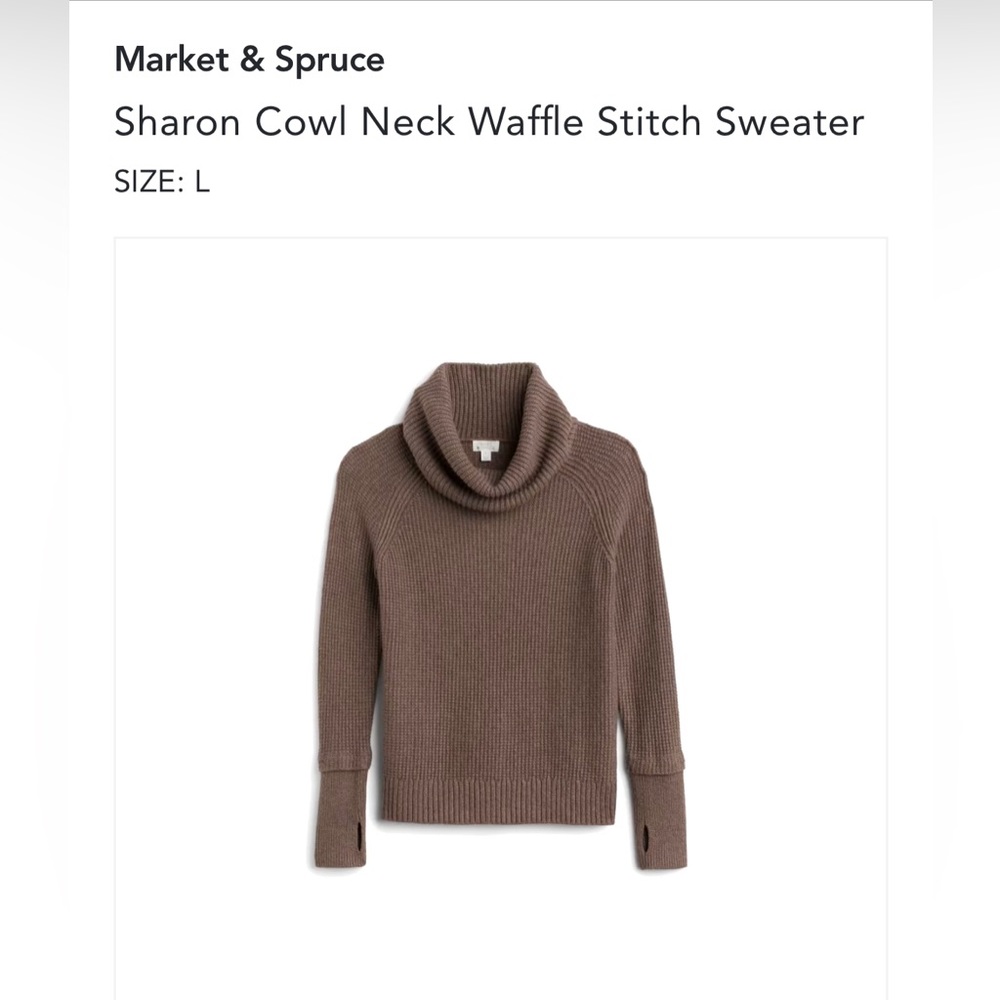 STITCH FIX - Market & Spruce Sharon Cowl Neck Waffle Stitch Sweater
